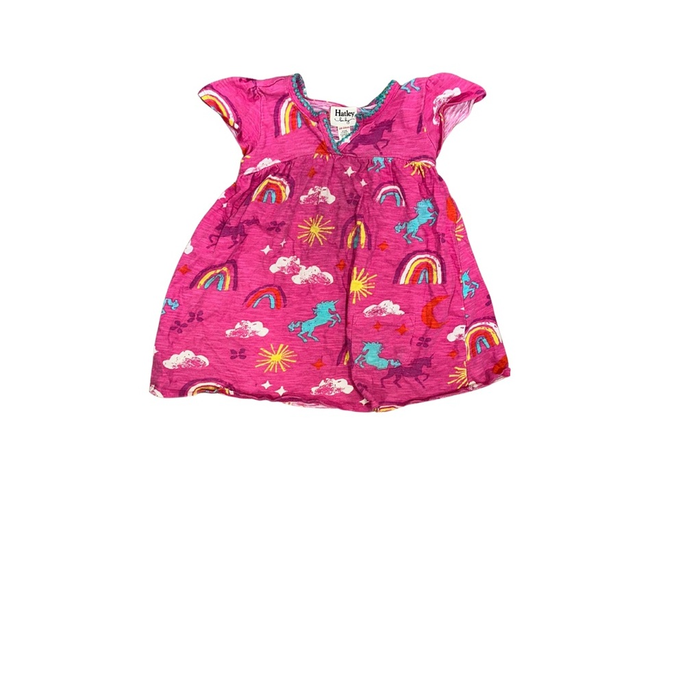 Hatley Fuchsia Dress with Unicorns and Rainbows